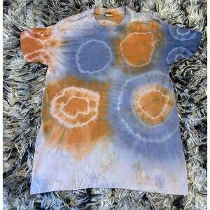 Vintage 90s Single Stitch Tie Dye Mens T Shirt Size Large L Circle Eyes